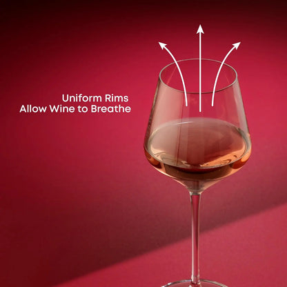 White , Set of 4 13.5 oz Clear Italian Wine Glasses  – Made in Europe