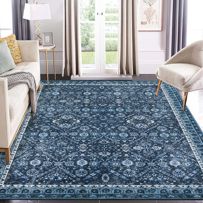 Machine Washable, Non-Slip,Stain & Water Resistant, Low-Pile Moroccan Rug for Every Room