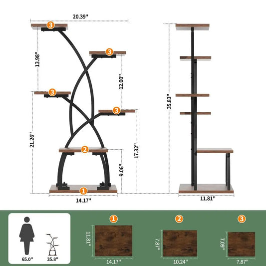 6 Tier Indoor Plant Stand  with Full Spectrum Grow Lights
