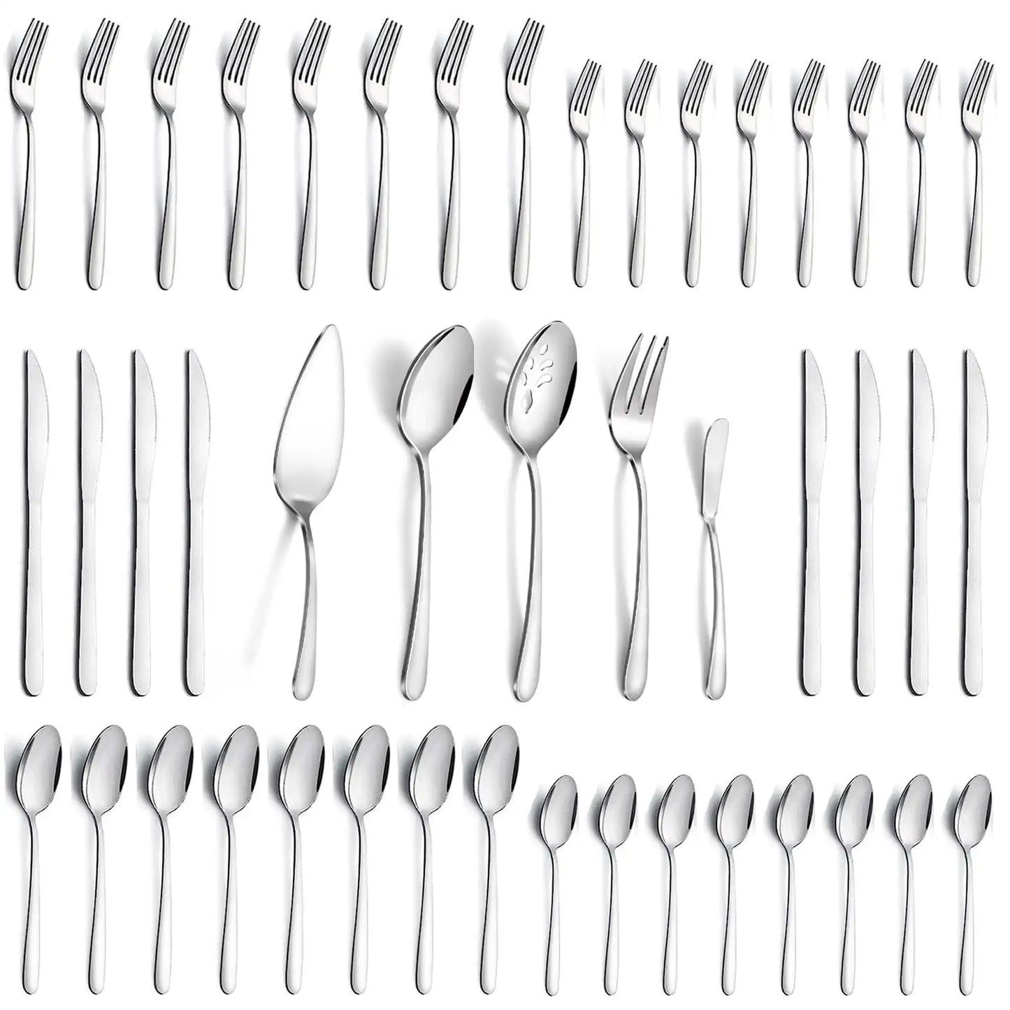4/8/12 Place Silverware Setting Sets, Includes  5 Pcs Serving Set