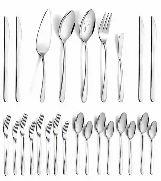 4/8/12 Place Silverware Setting Sets, Includes  5 Pcs Serving Set