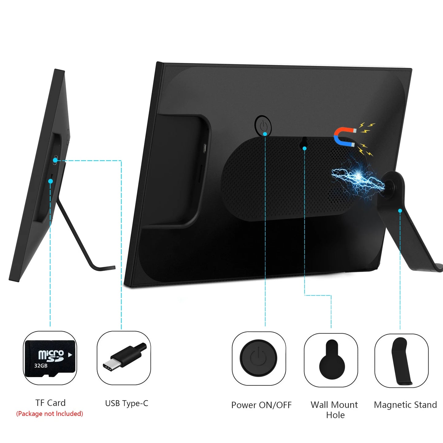 32GB 10.1 Inch Smart Digital Photo Frame LCD Touch Screen,