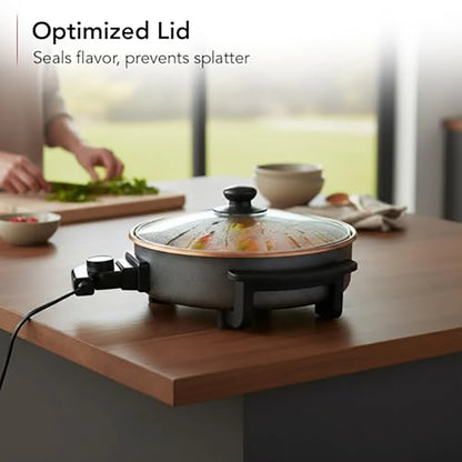 11.5-Inch Electric Skillet with Nonstick Copper Finish