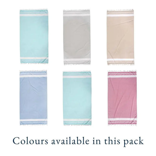 Turkish Beach Towels, Set of 6, Large 39x71 nches