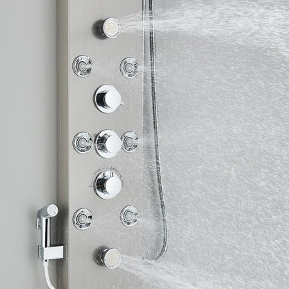LED Shower Panel with Rainfall/Waterfall and Body Spray Heads