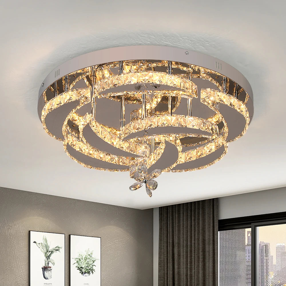 Modern Dimmable LED Luxury Crystal Chandelier
