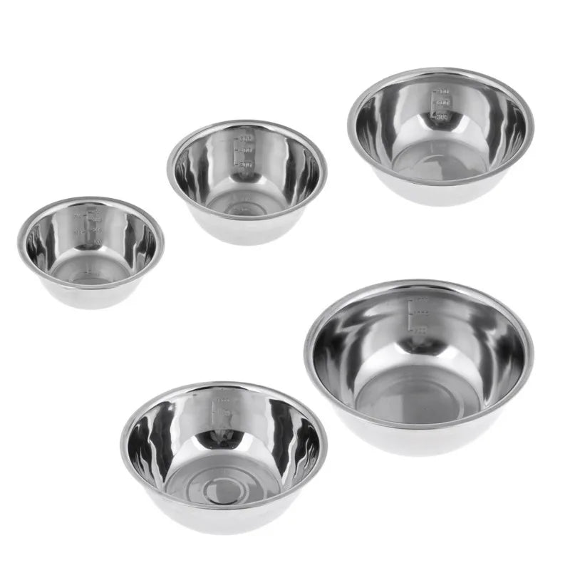 5pcs Nesting Set Stainless Steel Mixing Bowls