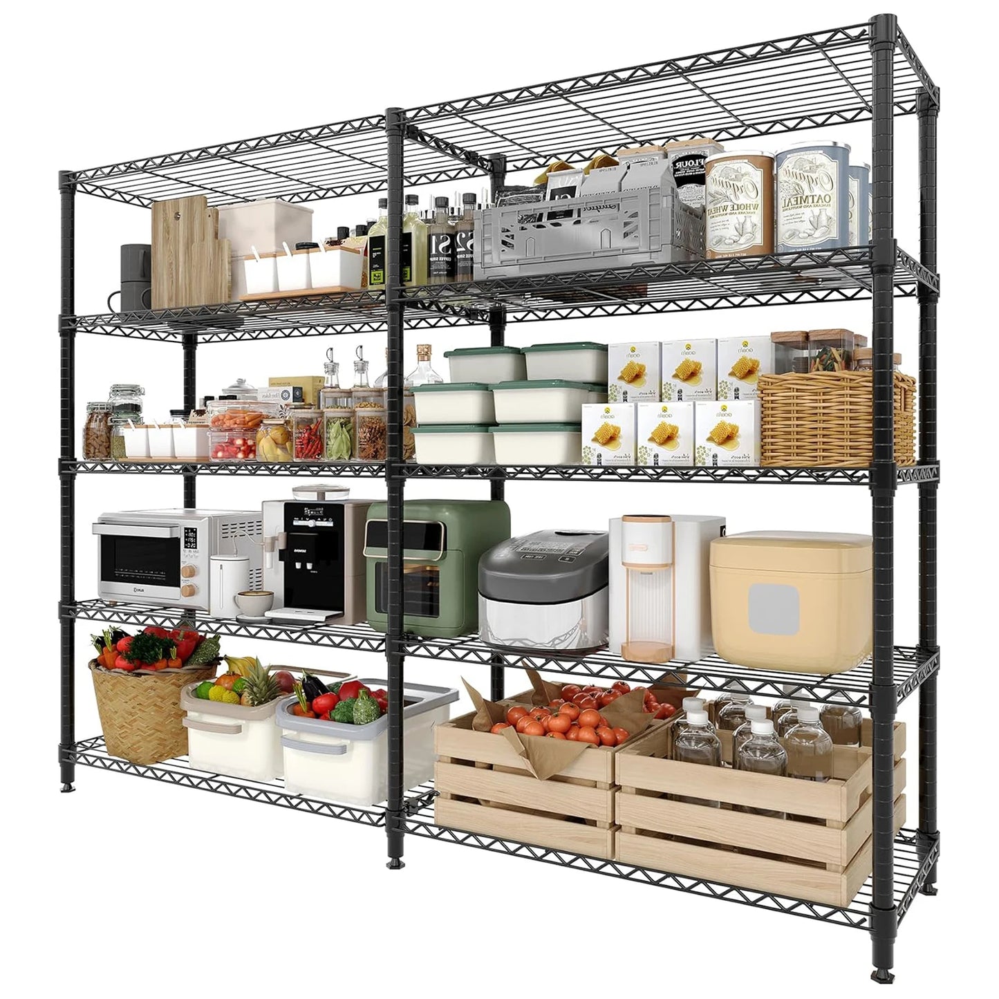 Heavy Duty Adjustable Metal  Storage, 4/5 Shelves Tiers