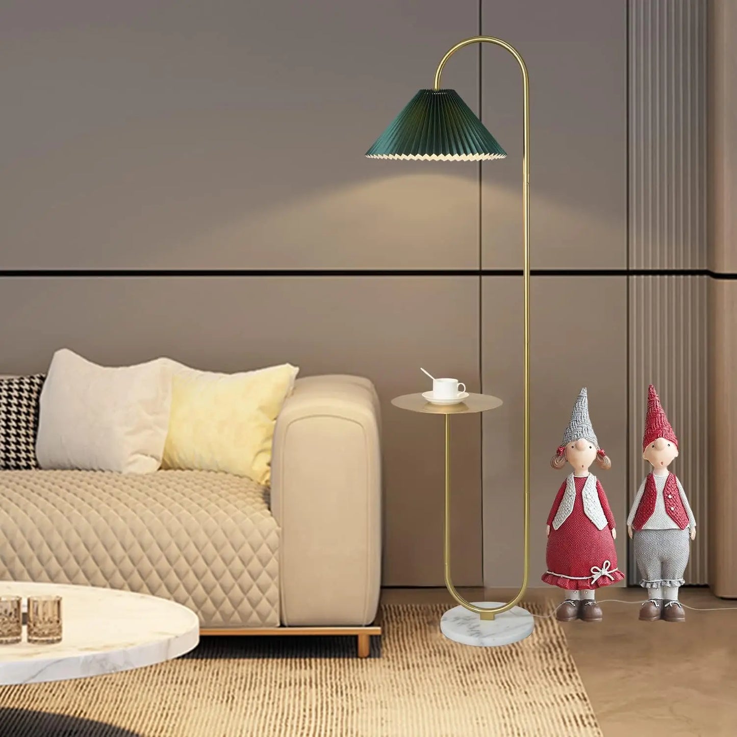 Modern Floor Lamp with Tray and Footswitch