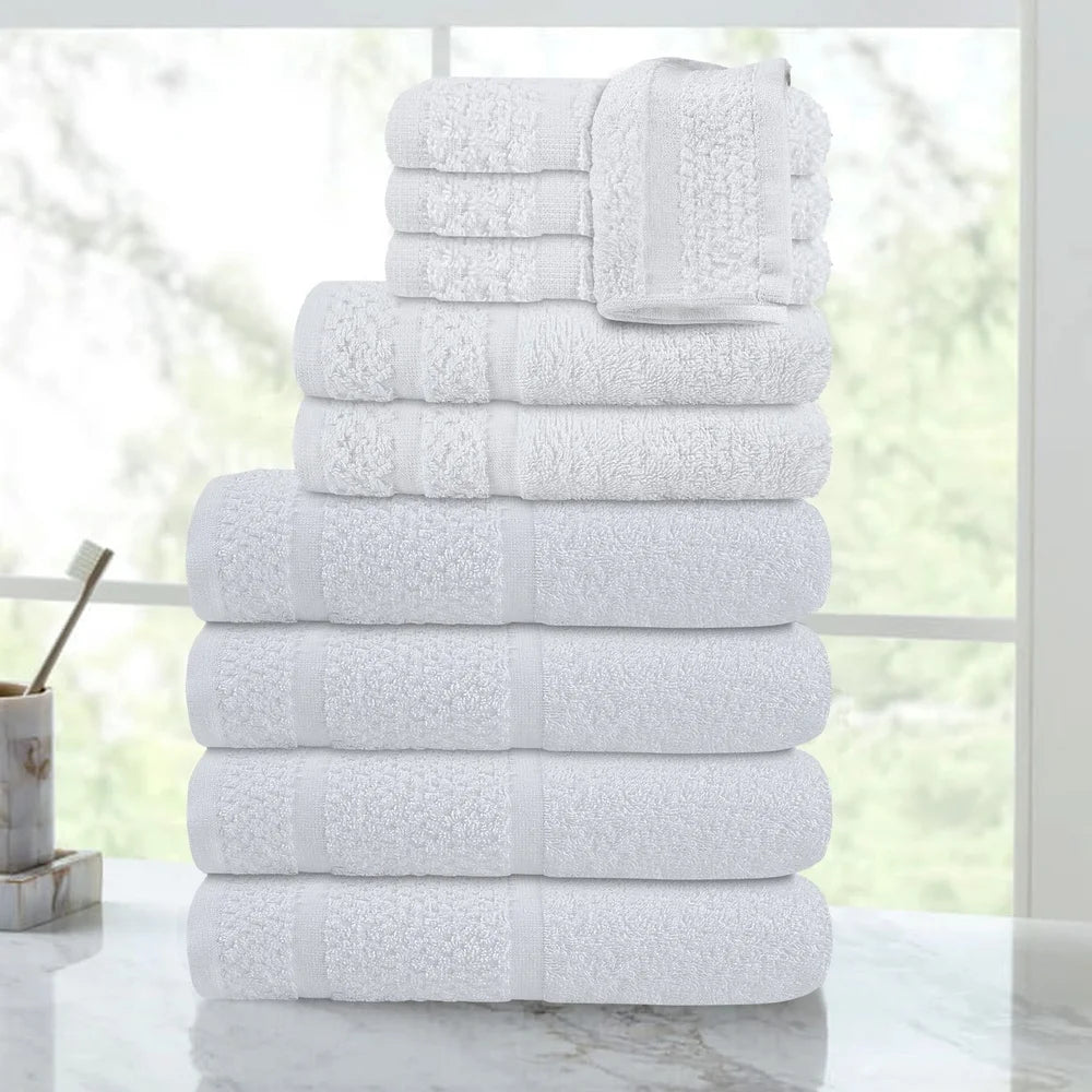 10 Piece Quick Dry, Soft, Absorbent, Cotton Towel Set