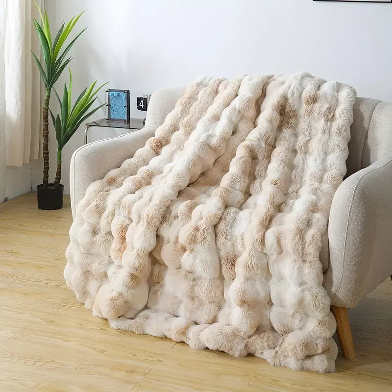 Ultra-Cozy Faux Rabbit Blanket Throw
