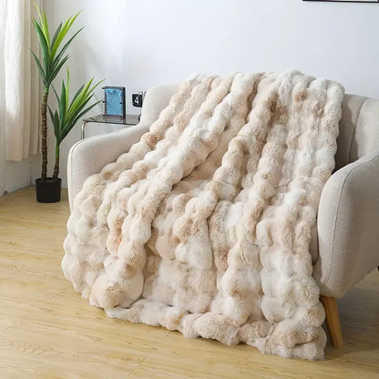 Ultra-Cozy Faux Rabbit Blanket Throw