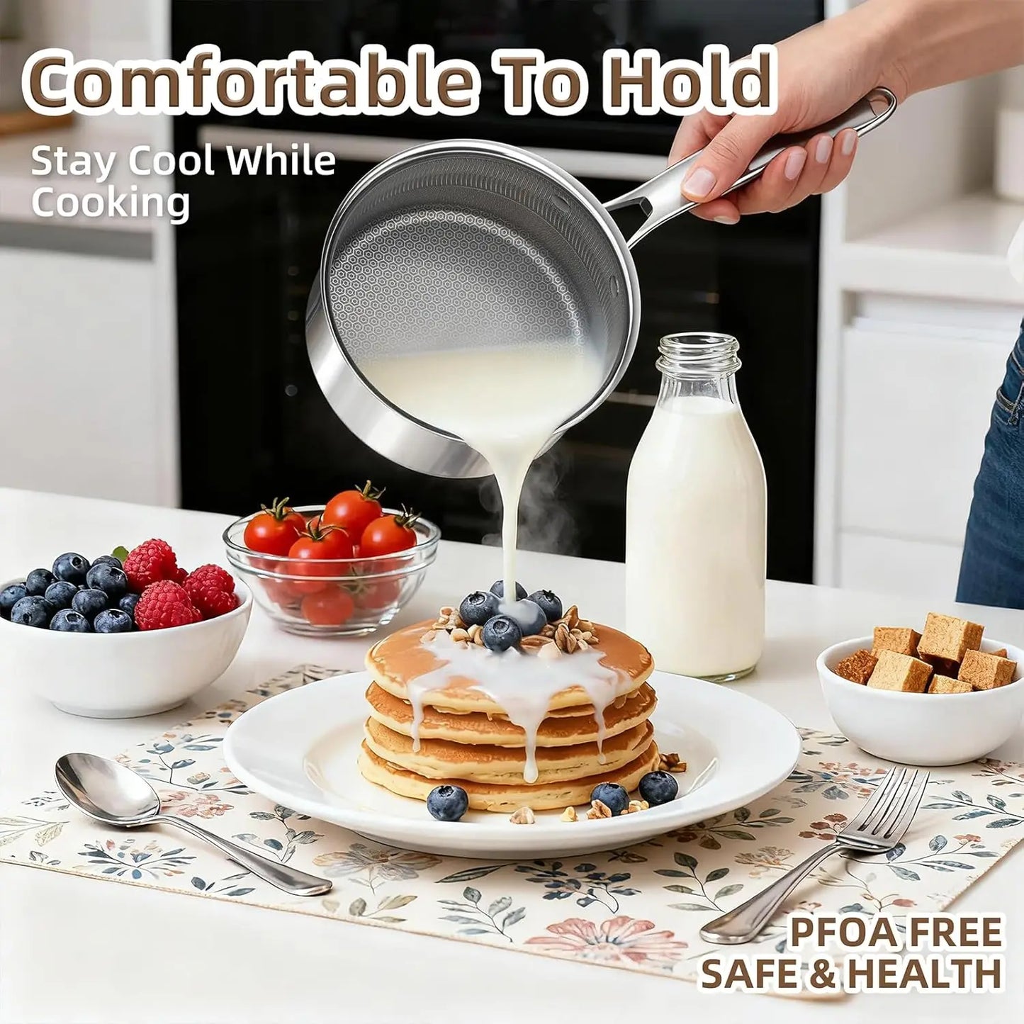 14-Piece Stainless Steel Cookware Set with Non-Stick Coating, Induction Compatible & Oven Safe