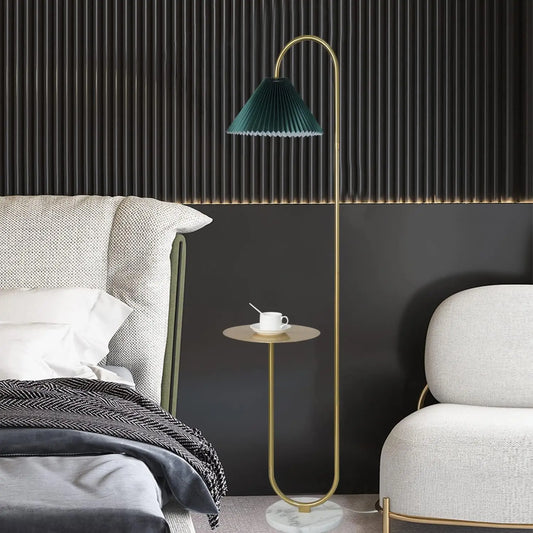 Modern Floor Lamp with Tray and Footswitch