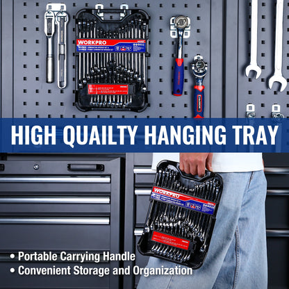 32-Piece SAE & Metric Combination Wrenches Set with Organizer