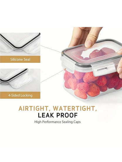 18pcs, Storage containers with airtight and watertight lids and labels