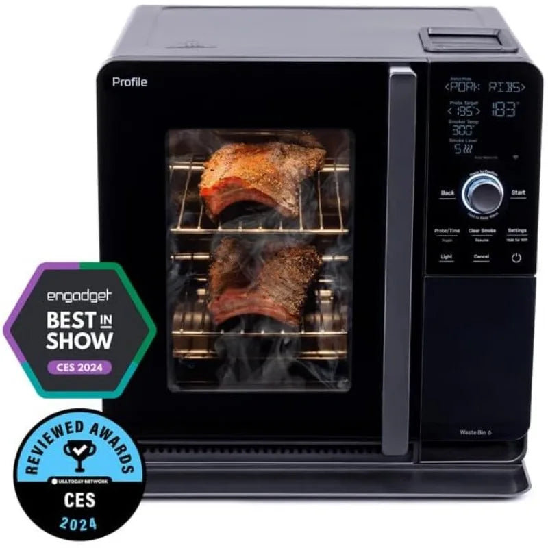 Smart Indoor Pellet Smoker and Countertop BBQ with Active Smoke Filtration