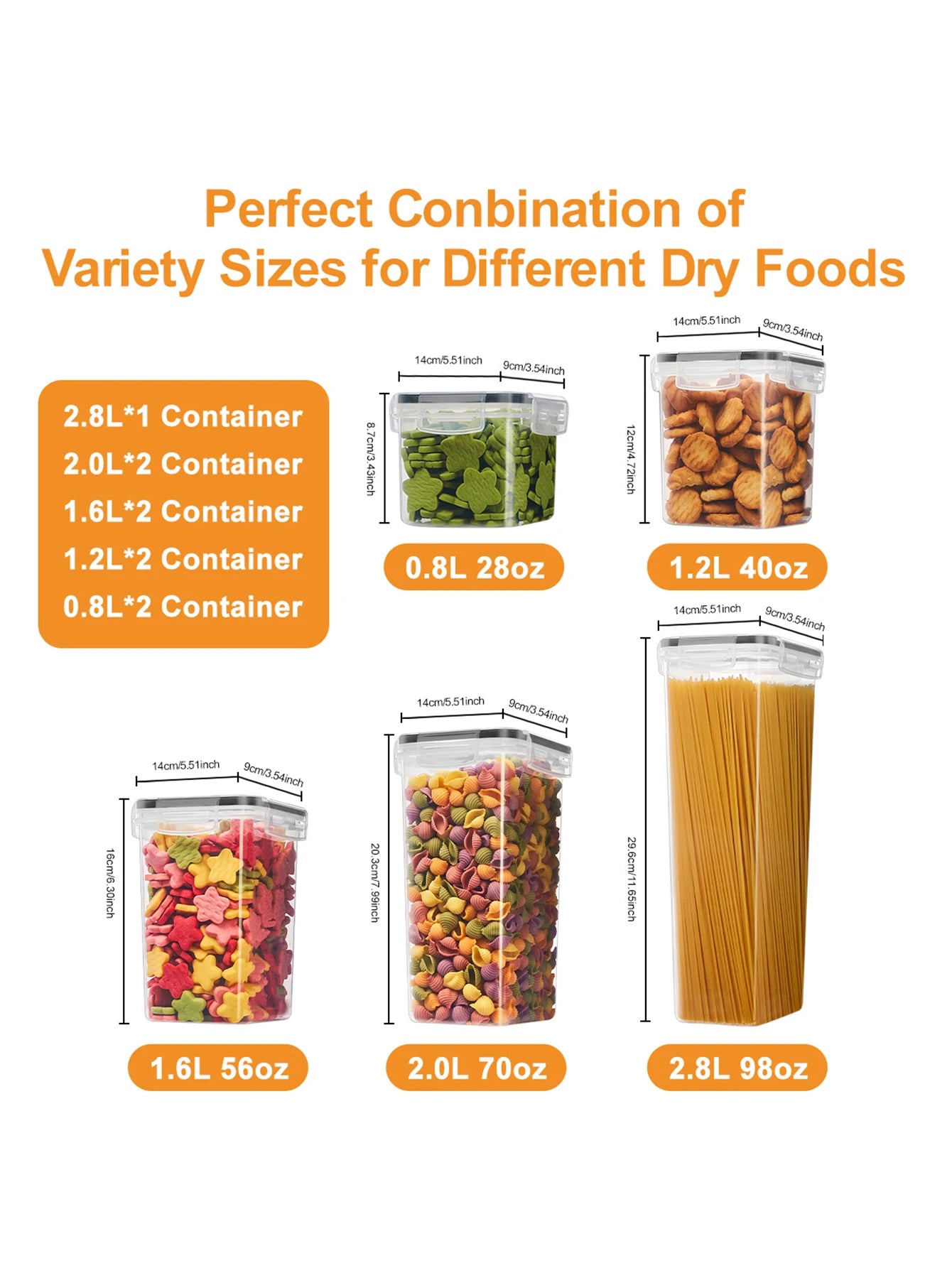 18pcs, Storage containers with airtight and watertight lids and labels