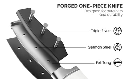 Professional 15 PCS Stainless Steel Kitchen Knife Set With Built-in Knife Sharpener Block