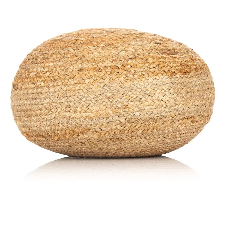 Round Pouf Ottoman, Natural Jute Woven Foot Stool or Seating