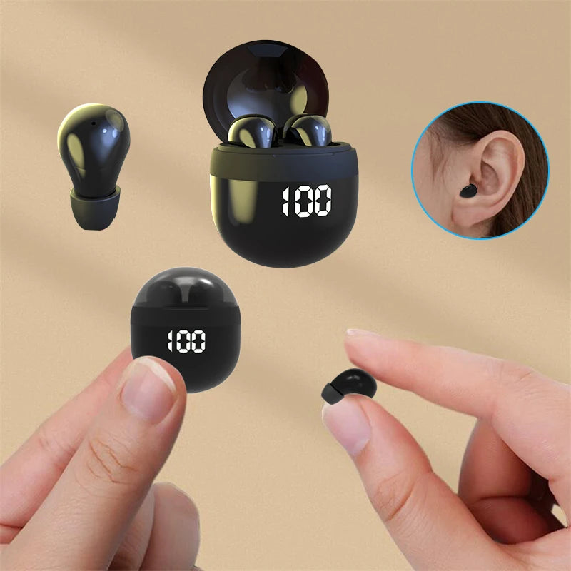 Wireless Bluetooth 5.3 Mini Earbuds with Microphone Noise Reduction