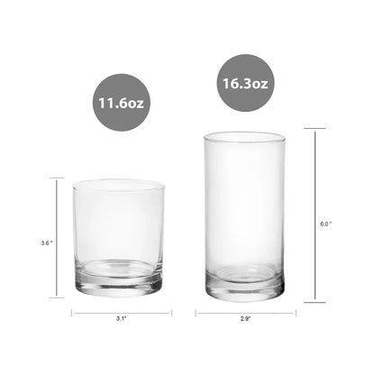 12 Piece Clear Drinkware Set