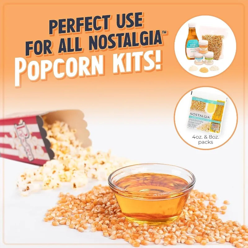 Popcorn Maker Machine with Professional Cart; 2.5 Oz Kettle Makes Up To 10 Cups of Popcorn