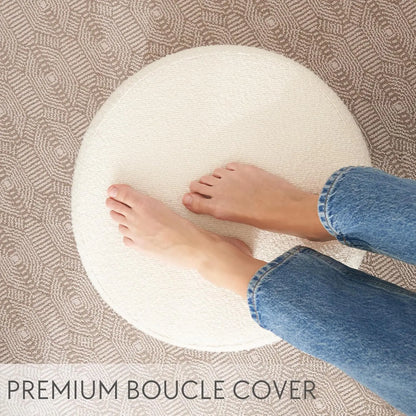 Lightweight Comfort Round Boucle Pouf Foot Rest