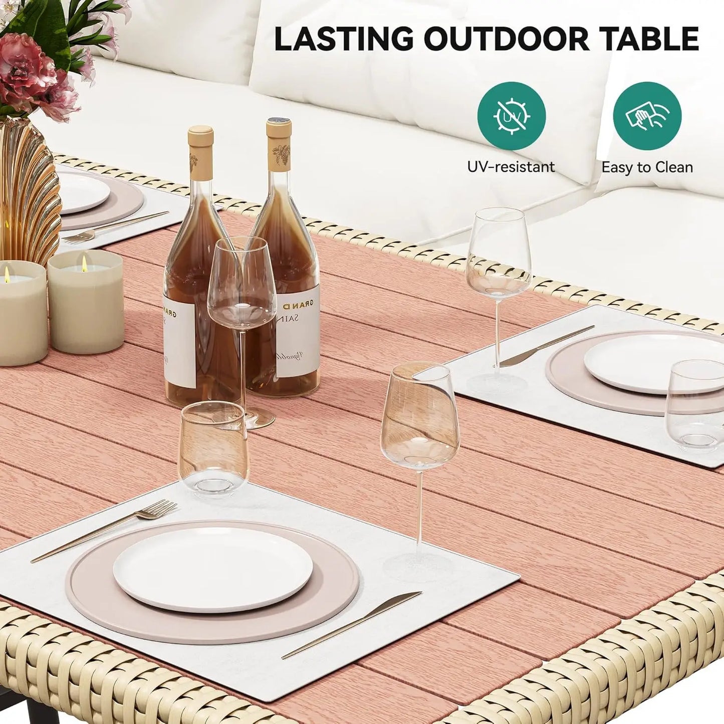 All-Weather Rattan L-Shaped Patio Furniture Set
