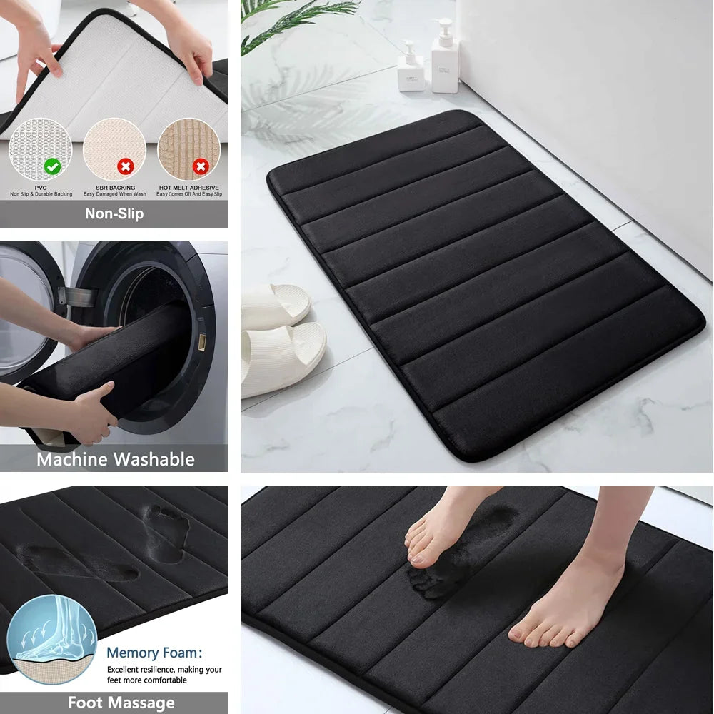 Super Absorbent Memory Foam Bathroom Carpets