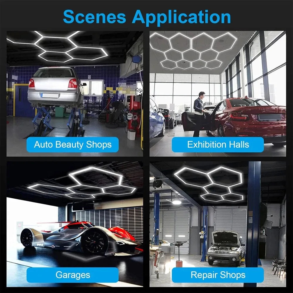 Hexagon LED Tube Lighting for Garage, Shop, Office