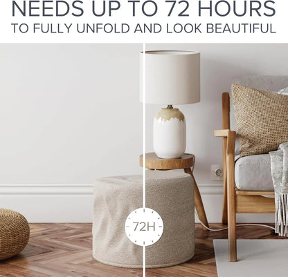 Lightweight Comfort Round Boucle Pouf Foot Rest