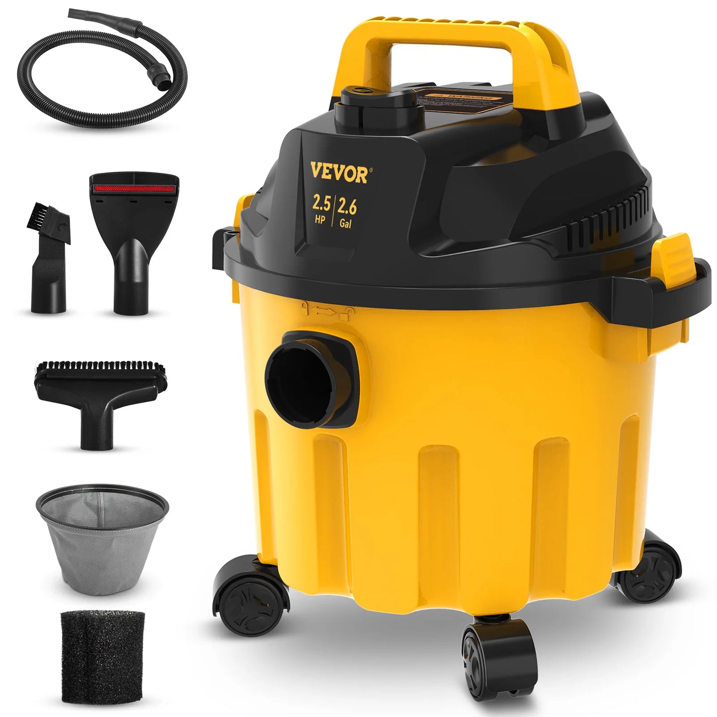 3 in 1 Portable Wet Dry  Shop Vac, 2.6 Gallon 2.5 Peak HP