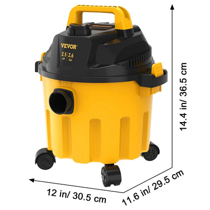 3 in 1 Portable Wet Dry  Shop Vac, 2.6 Gallon 2.5 Peak HP