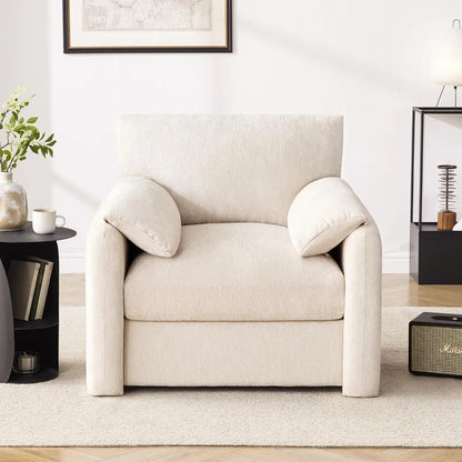 Modern Oversized Chenille Accent Chair, 38.6"