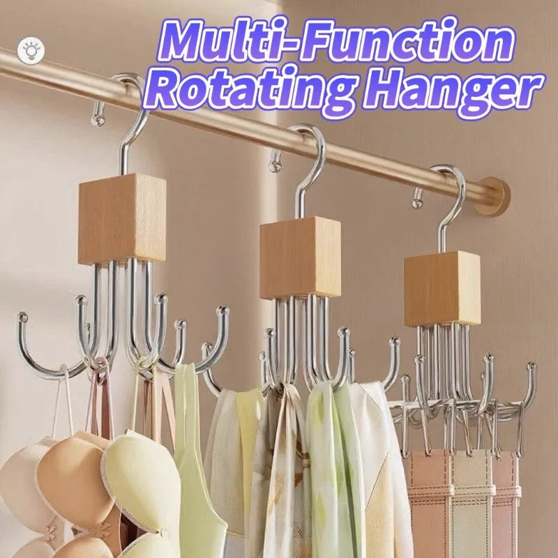 1 - 5 pcs, 360° Rotating 6 Hook Hanger and Closet Organizer