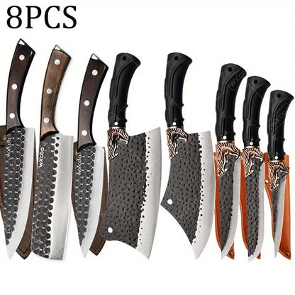 8PCS Stainless Steel Professional Chef Kitchen Knife Set