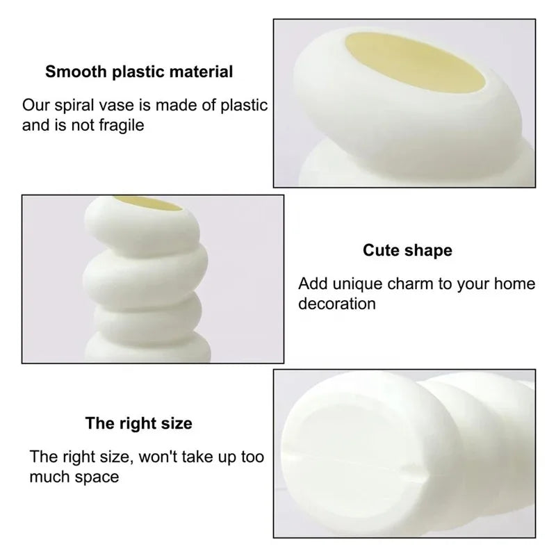 Nordic Inspired Spiral White Flower Vase