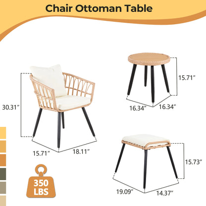 5 Piece  Wicker Bistro Set