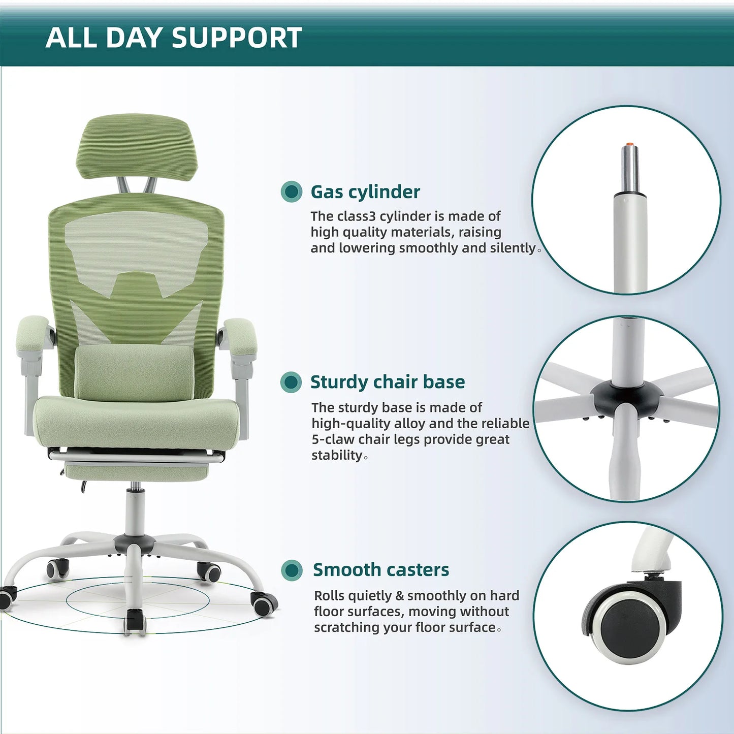 Ergonomic High Back Office Chair with  Lumbar Support Pillow