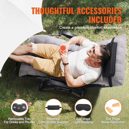 Zero Gravity Recliner Lounge Chair Adjustable Anti Gravity Chair with Cushion Footrest and Cupholder