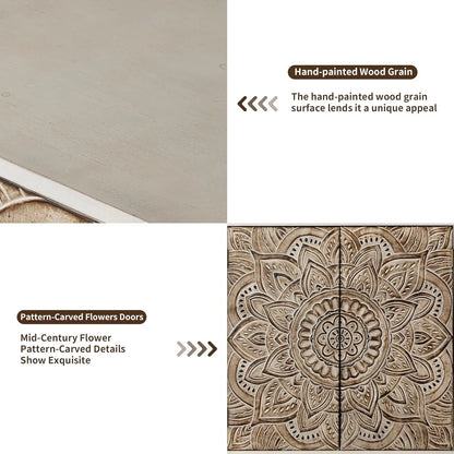 32" Wood Credenza Accent Cabinet with Doors and Shelf