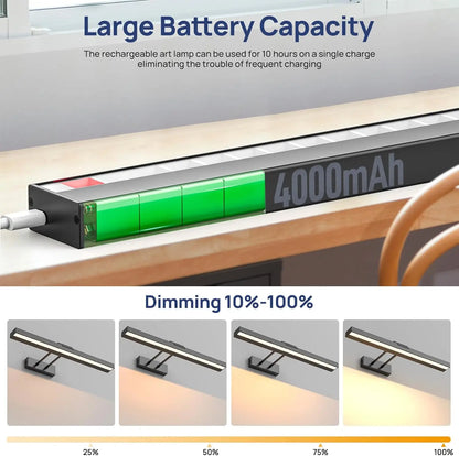 16in Wireless Dimmable Art Light with Remote Control, Rechargeable