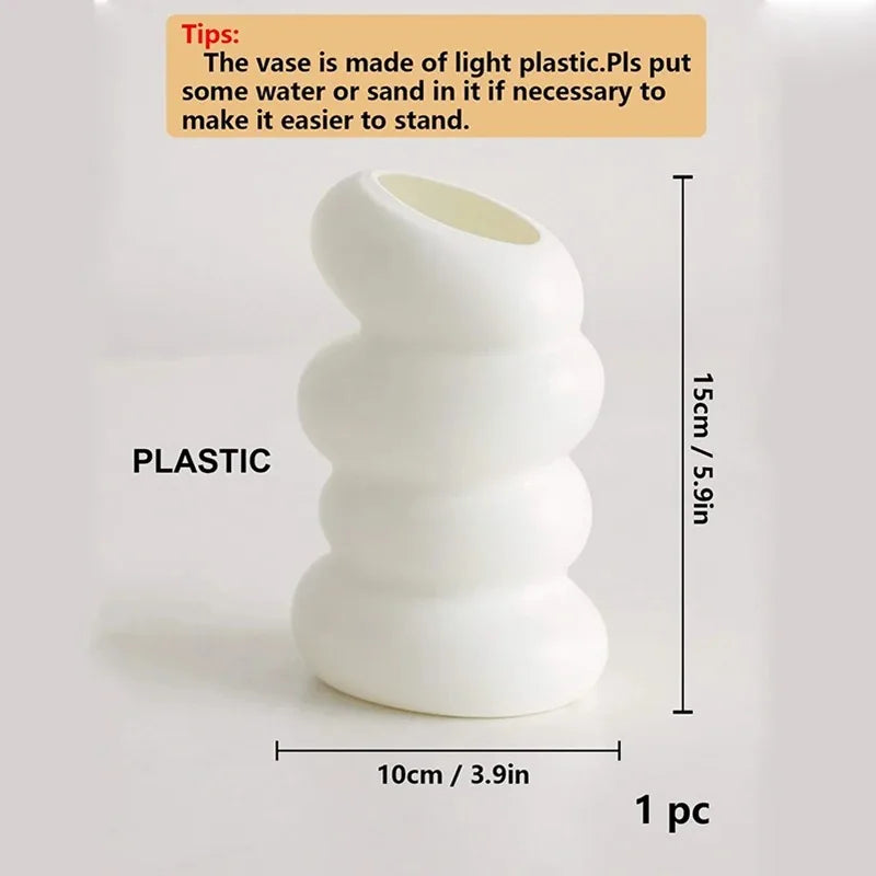 Nordic Inspired Spiral White Flower Vase