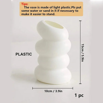 Nordic Inspired Spiral White Flower Vase