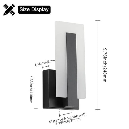 Modern Black 3000K Warm White LED Wall Sconces, Set of 2