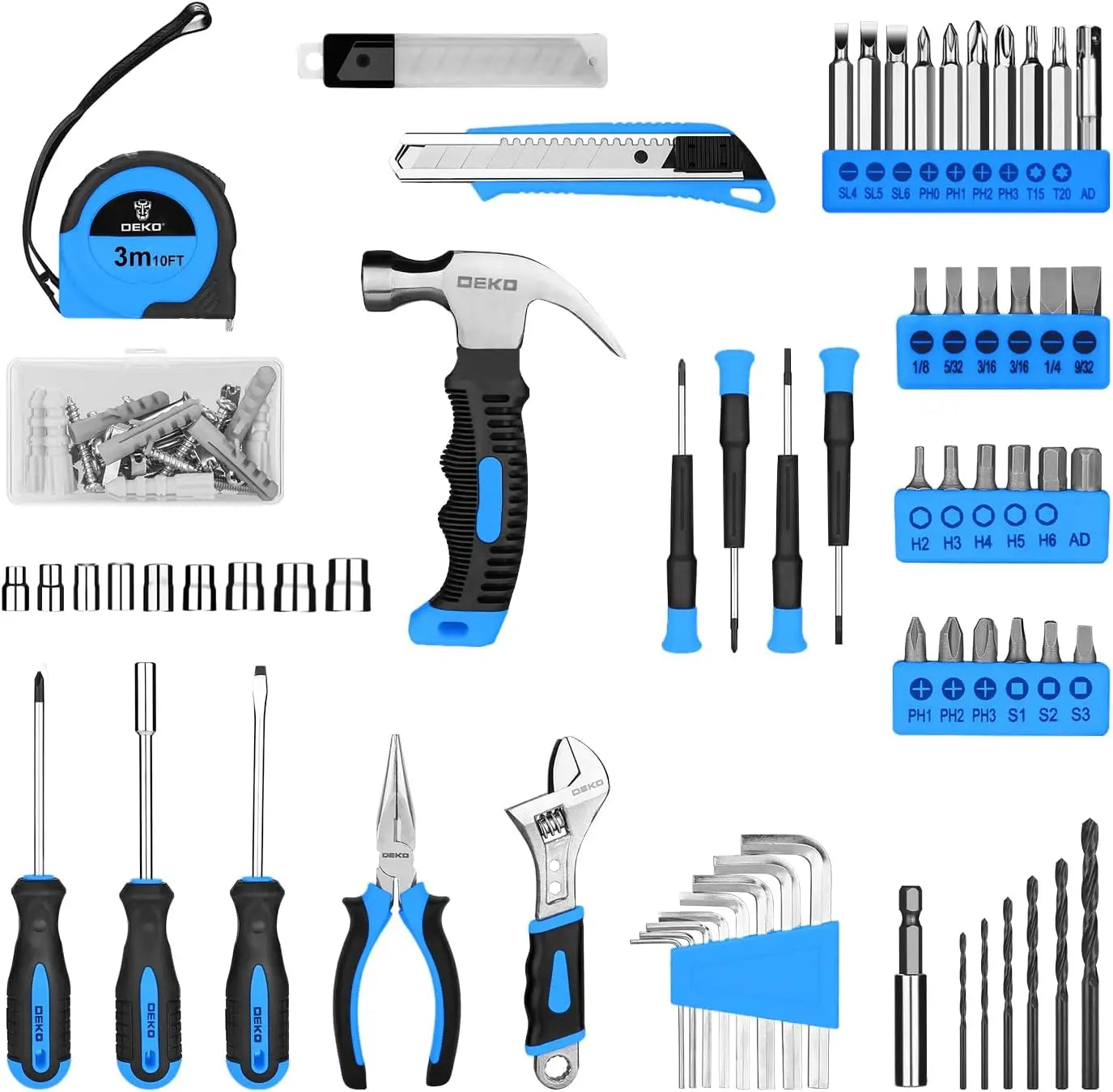 126 Piece Home Maintenance Tools Set with 8V  Cordless and Hand Tools