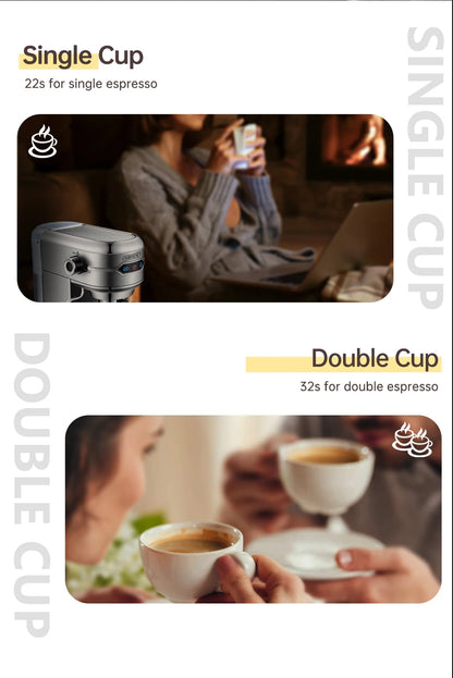 Super Slim ESE POD & Powder Espresso/Cappuccino Coffee Maker and Hot Water