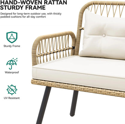 All-Weather Rattan L-Shaped Patio Furniture Set